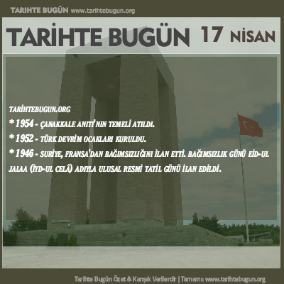 Tarihte Bugün olaylar özet 17 Nisan