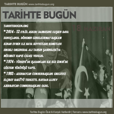 Tarihte Bugün olaylar özet 18 Haziran