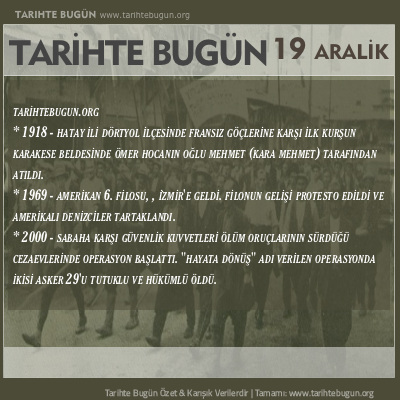 Tarihte Bugün olaylar özet 19 Aralik