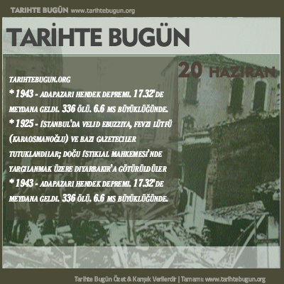 Tarihte Bugün olaylar özet 20 Haziran