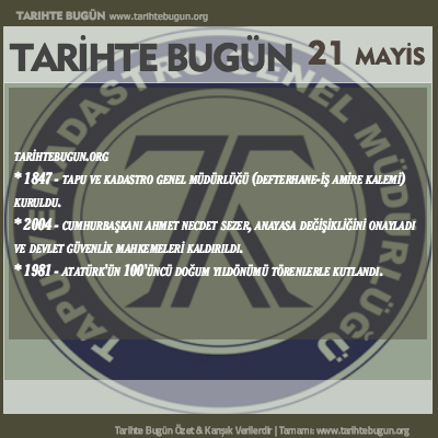 Tarihte Bugün olaylar özet 21 Mayis