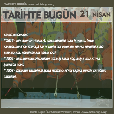 Tarihte Bugün olaylar özet 21 Nisan