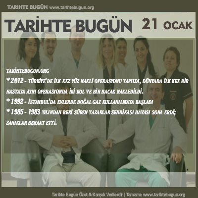 Tarihte Bugün olaylar özet 21 Ocak