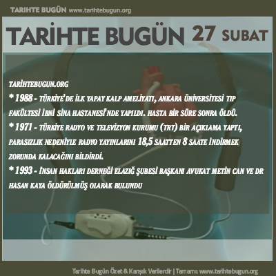 Tarihte Bugün olaylar özet 27 Şubat