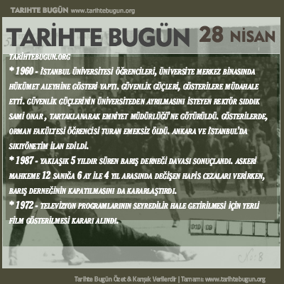 Tarihte Bugün olaylar özet 28 Nisan