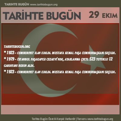 Tarihte Bugün olaylar özet 29 Ekim