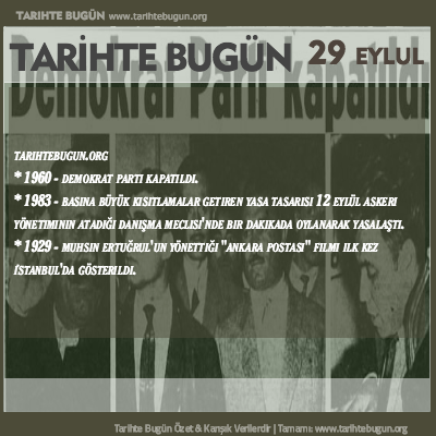 Tarihte Bugün olaylar özet 29 Eylül