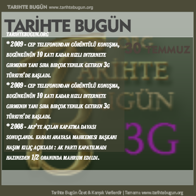 Tarihte Bugün olaylar özet 30 Temmuz