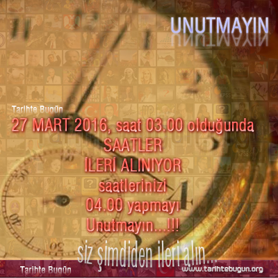 Yaz saati uygulaması bugün başlıyor