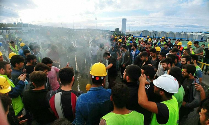 İstanbul üçüncü Havalimanında Işçi Eylemi